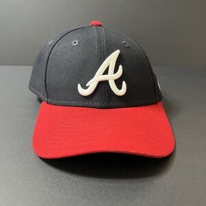 Atlanta Braves Hat Cap Strap Back Youth Navy Red MLB Baseball New Era 9FORTY